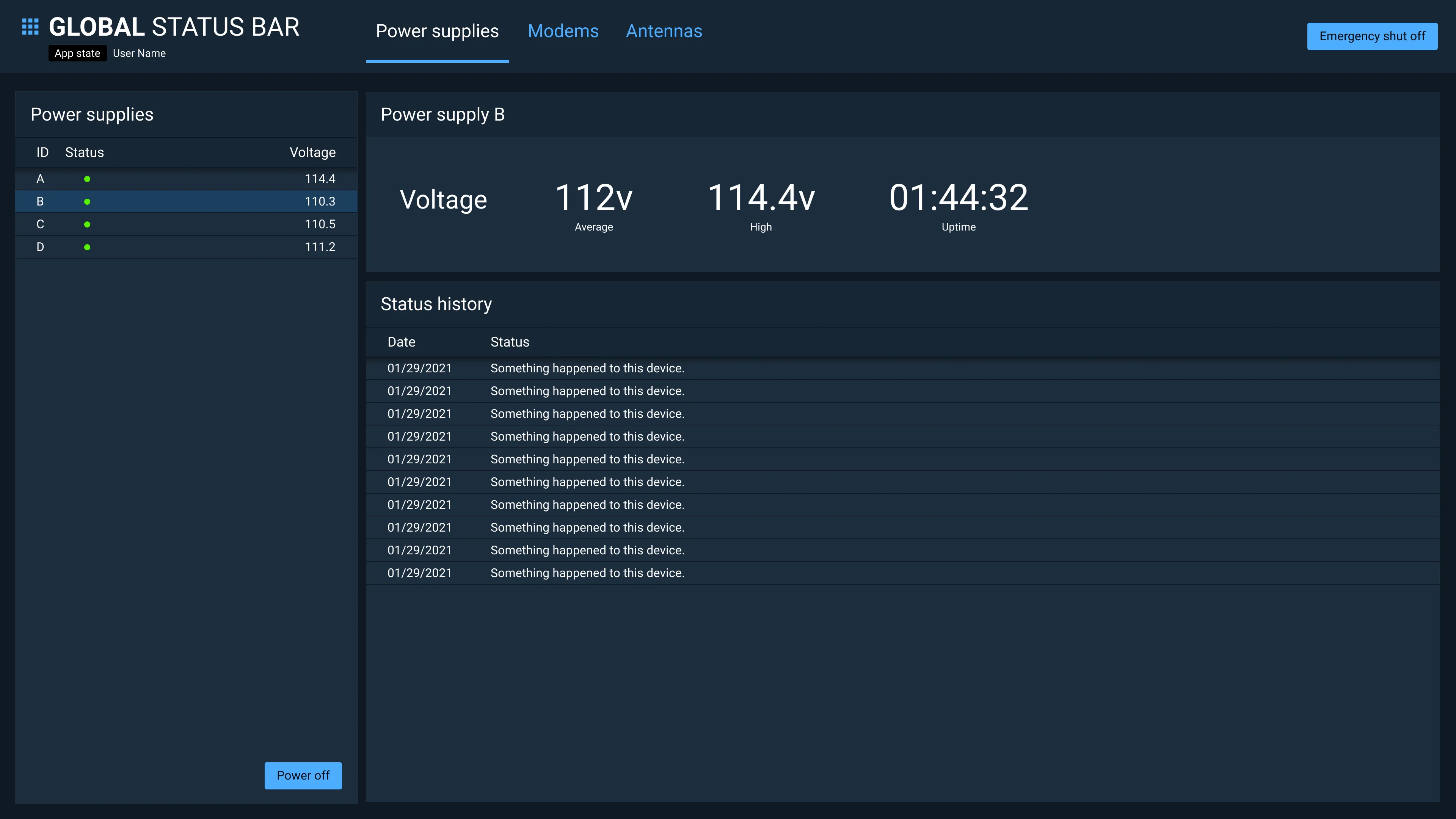 Combined navigation sample app layout